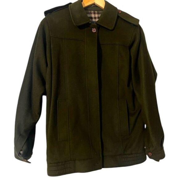 Vintage Burberrys Women's 6 Wool Alpaca Peacoat Dark Brown Quiet Luxury - Picture 1 of 16
